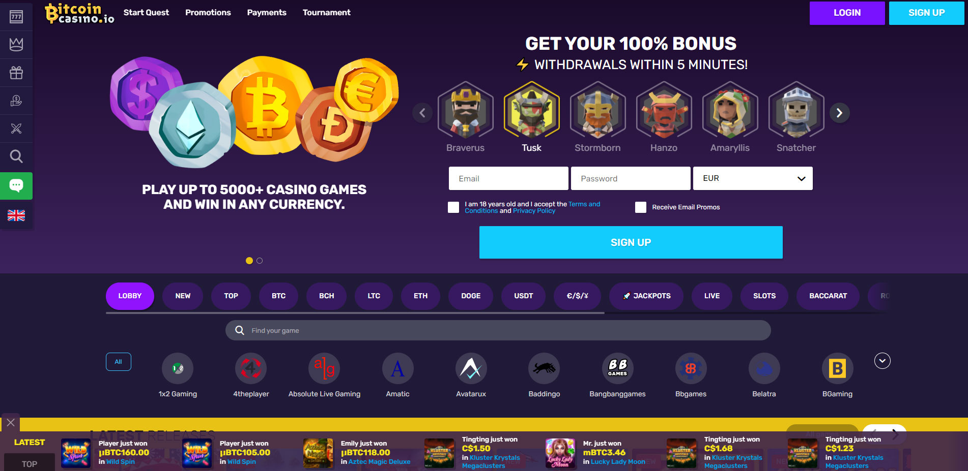 بیت کوین کازینو BitcoinCasino