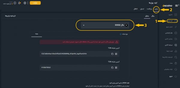کیف پول اکسکوینو ارز داگز