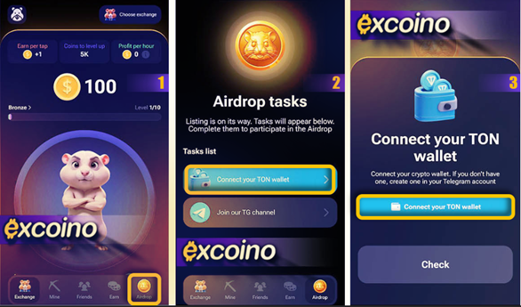 اتصال کیف پول به بازی همستر