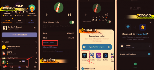 میجر انتقال توکن‌ها به کیف پول